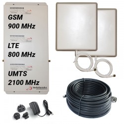 Ripetitore Amplificatore StellaHome Tri Band GSM, UMTS / 3G, LTE / 4G 800MHz - SD-RP1002-LGW - 2000mq - Pannello Esterno
