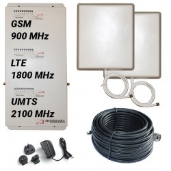 Ripetitore Amplificatore StellaHome Tri Band GSM, UMTS / 3G, LTE / 4G 1800MHz - SD-RP1002-GDW - 1000mq - Pannello Esterno